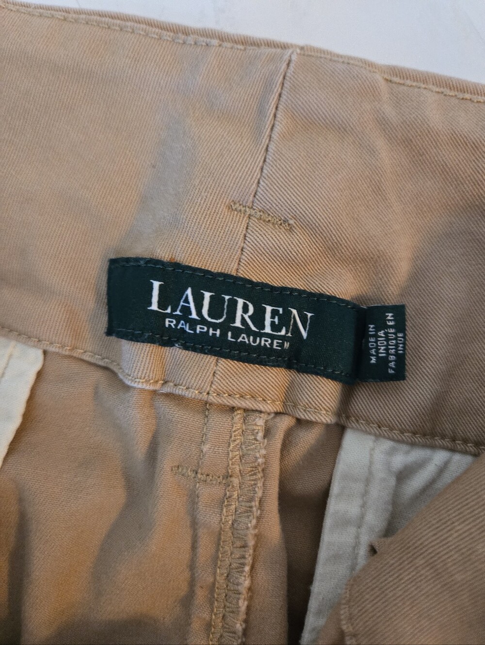 Lauren Ralph Lauren Classic High-Waist Khaki Tan Women’s Shorts Size 12 - Picture 4 of 10
